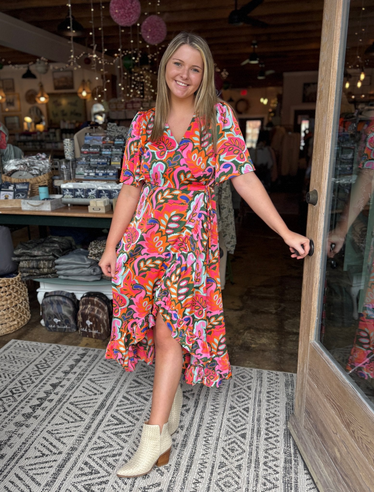 Bright Floral/Rose Maxi Dress - Mercantile213