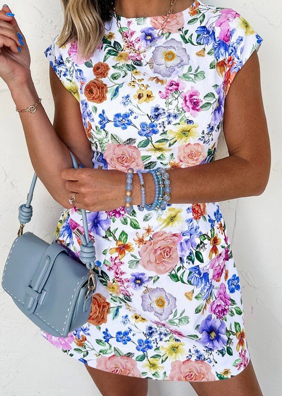 Bright Floral/White Dress - Mercantile213