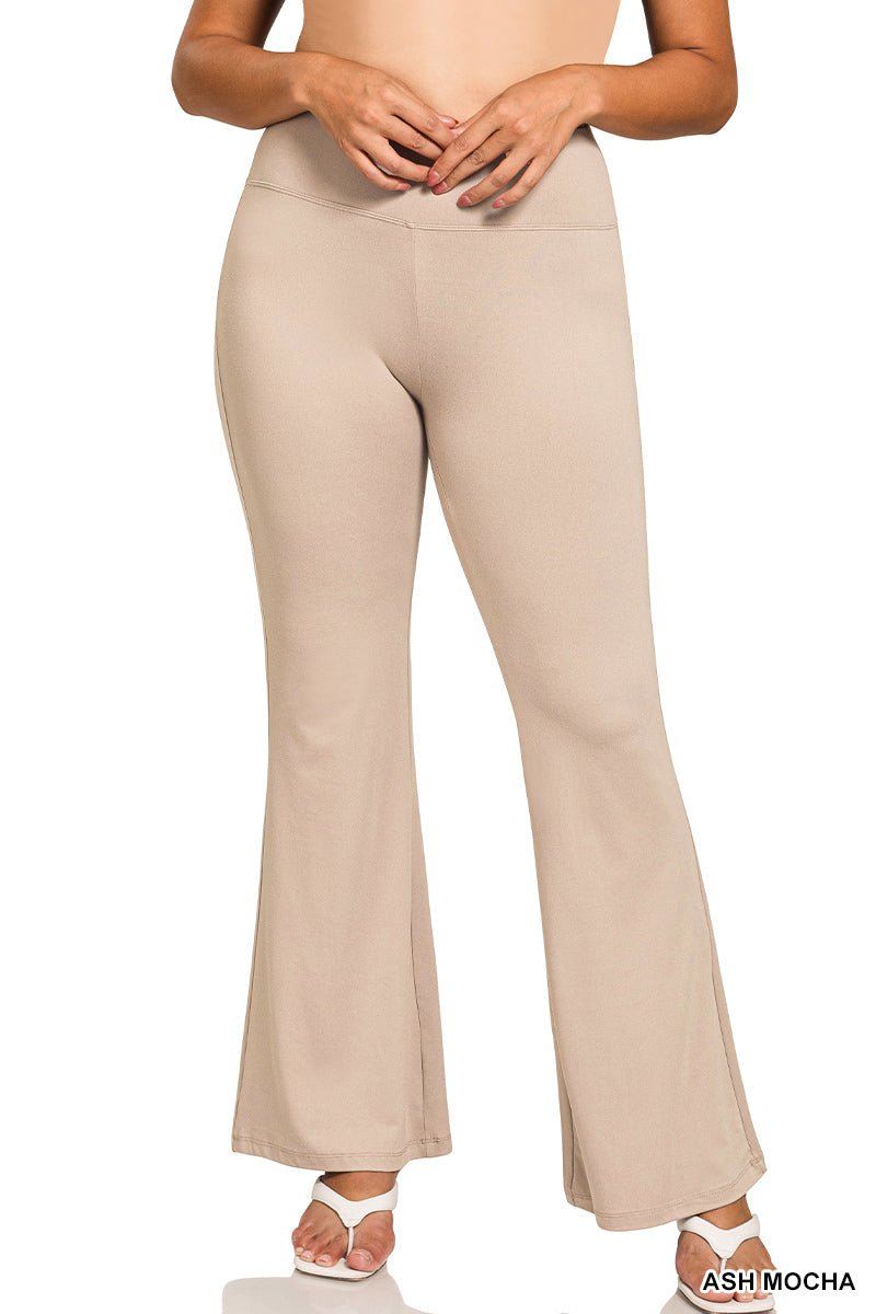 Buttery Soft Flare Yoga Pants - Ash Mocha - Mercantile213