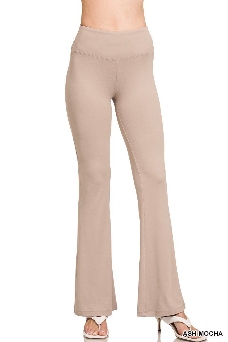 Buttery Soft Flare Yoga Pants - Ash Mocha - Mercantile213