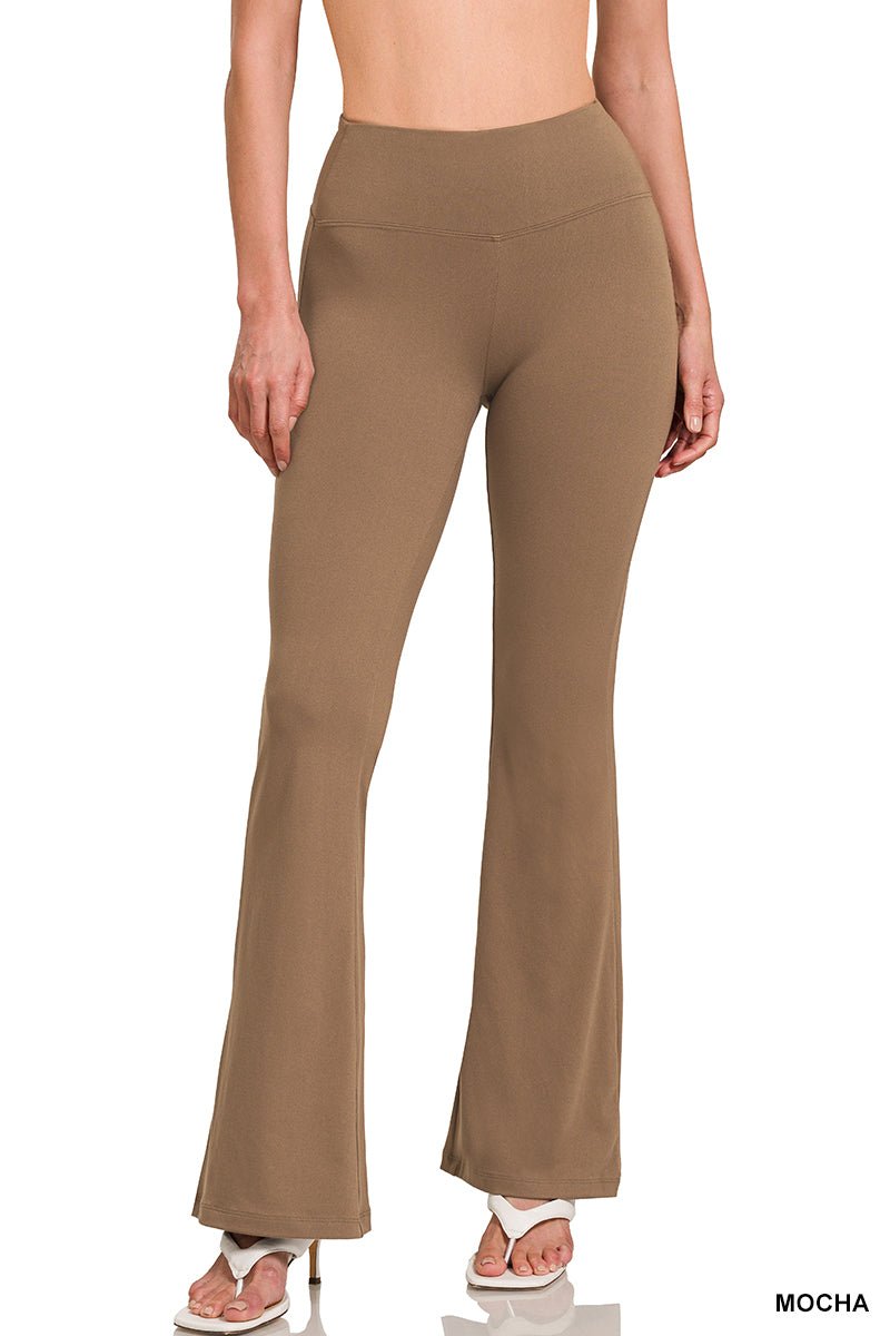 Buttery Soft Flare Yoga Pants - Mocha - Mercantile213