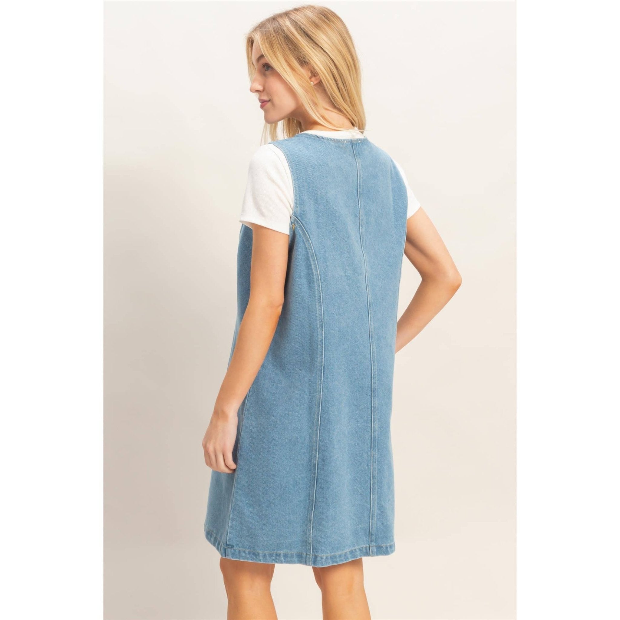 Button - Front Denim Dress - Mercantile213