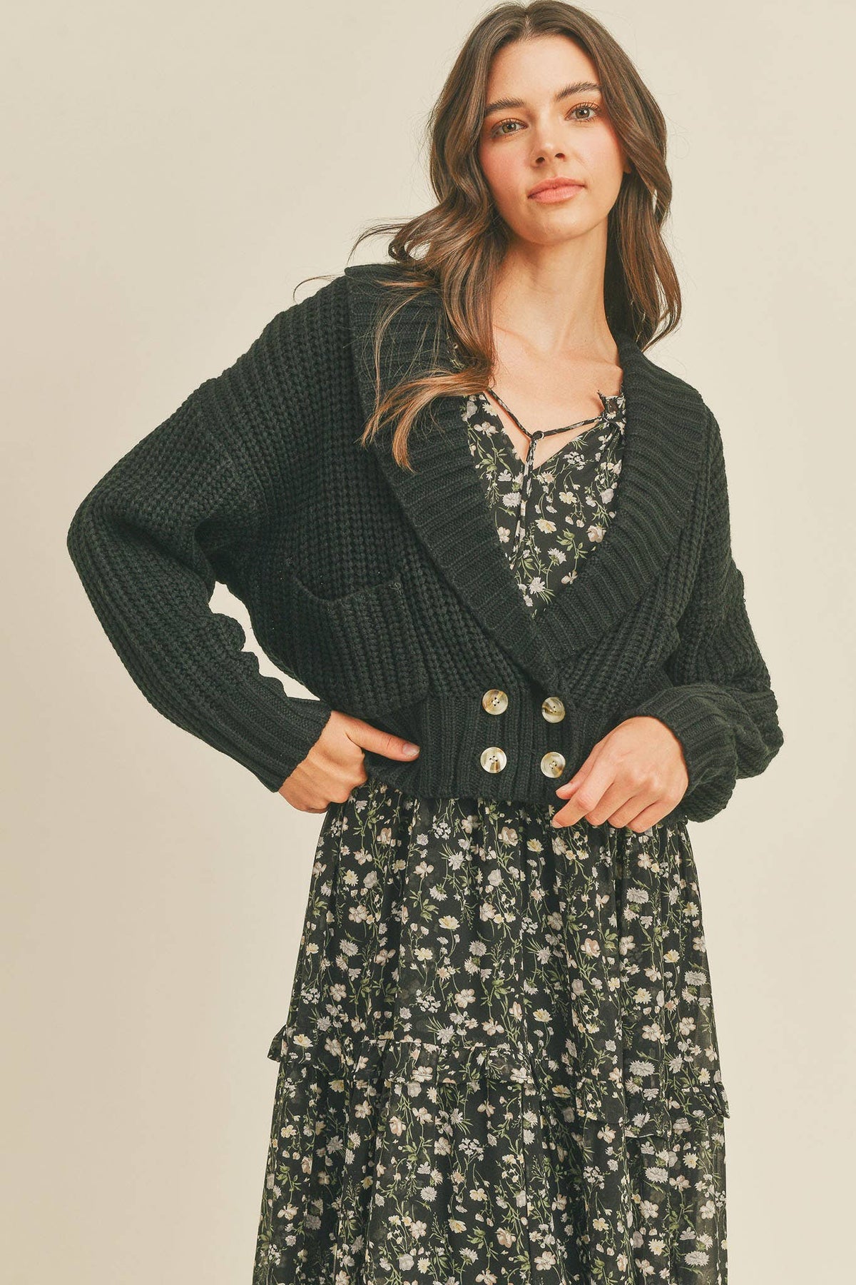 Black Shawl Cardigan