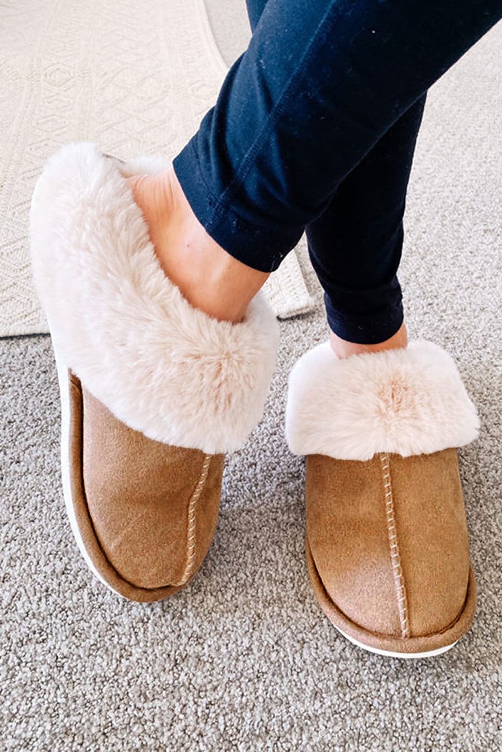 Camel Plush Slippers - Mercantile213