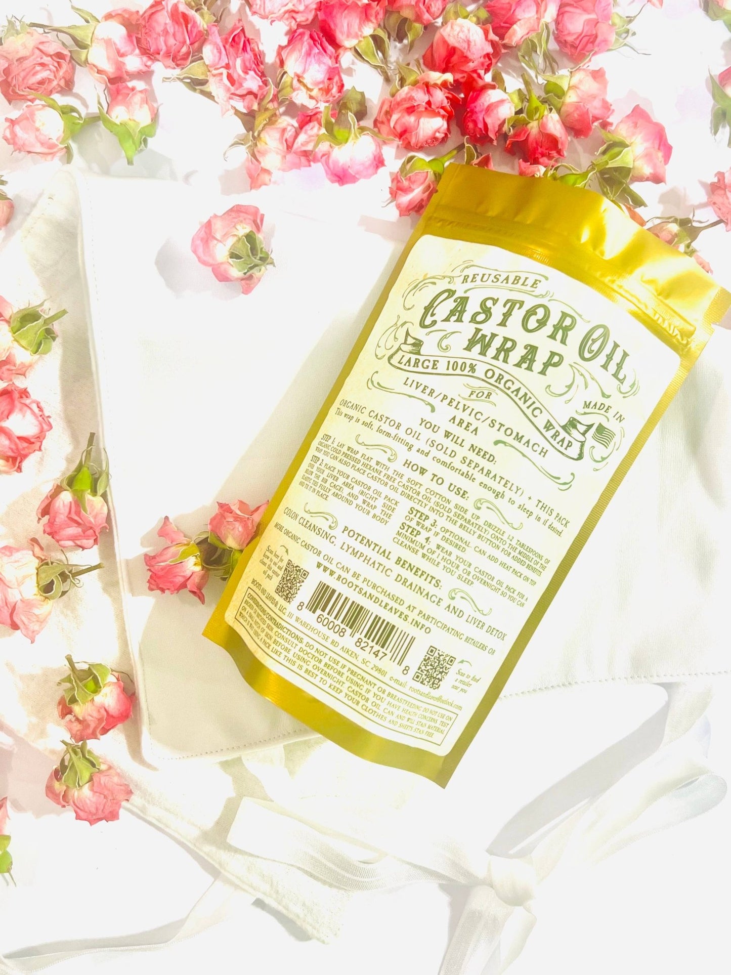 Castor Oil Wrap 100% Organic USA Handmade - Mercantile213