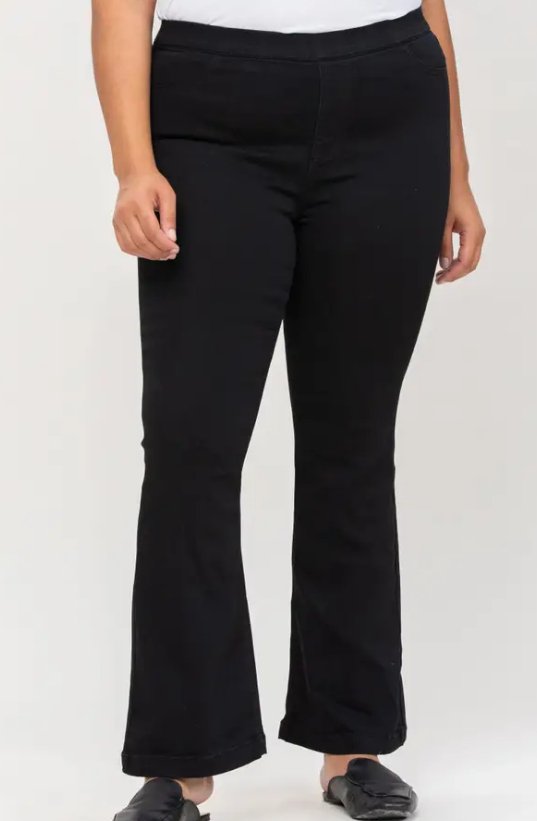 Cello PLUS Black Flared Jeggings- AB35173BLKP - Mercantile213