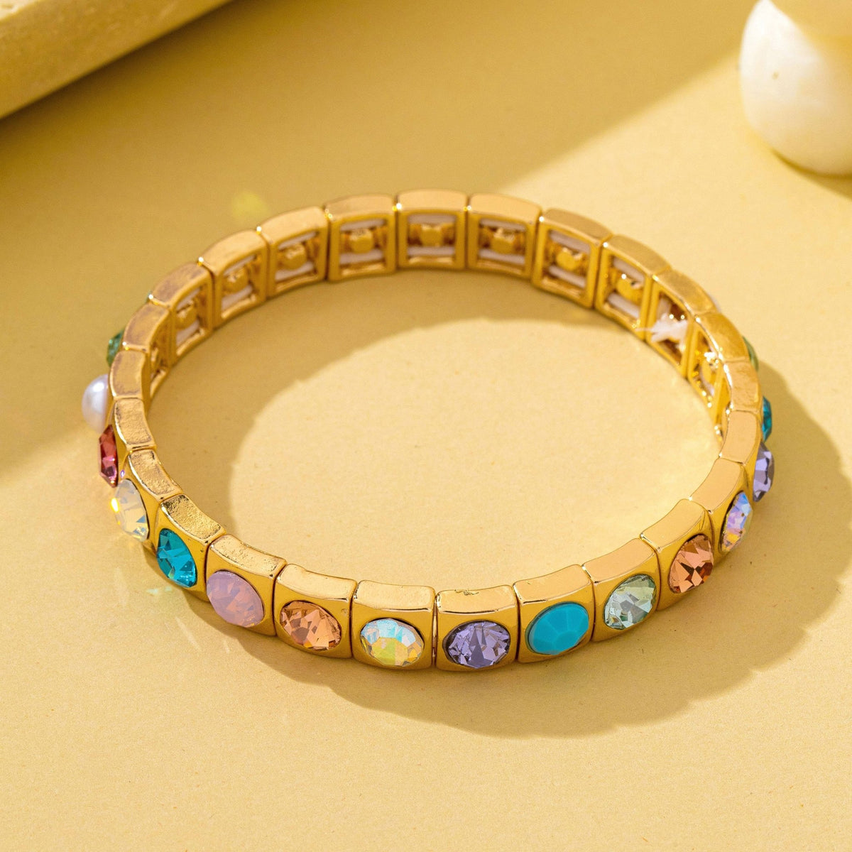 Colorful Gemstones Stretch Bracelet - Mercantile213