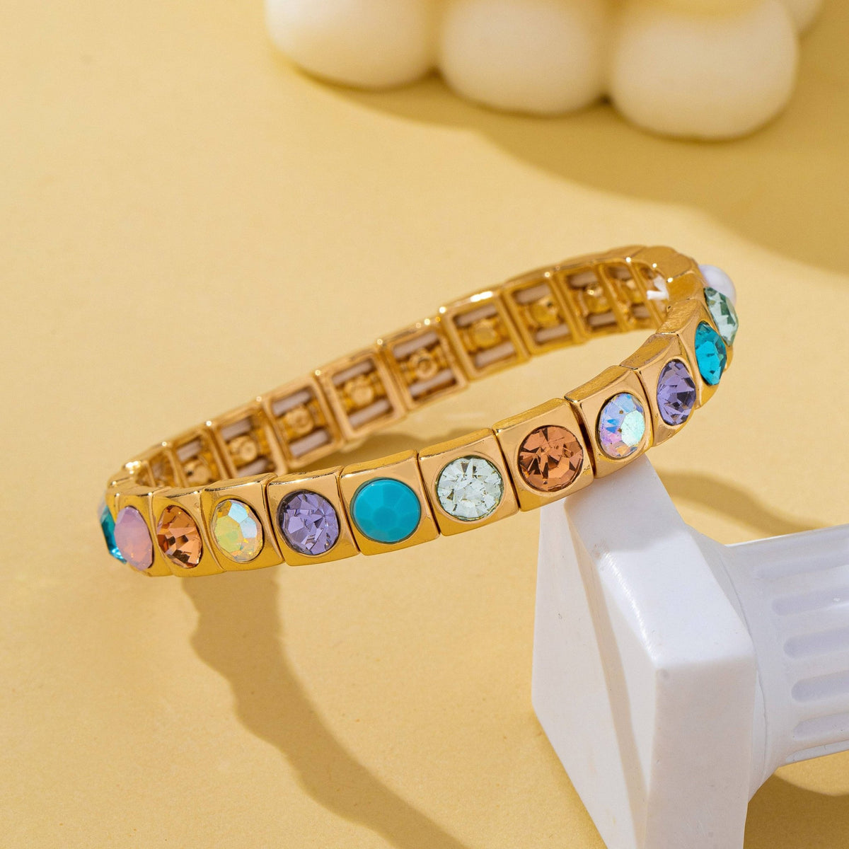 Colorful Gemstones Stretch Bracelet - Mercantile213