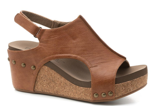 Corkys Carley Wedges- Cognac Smooth - Mercantile213