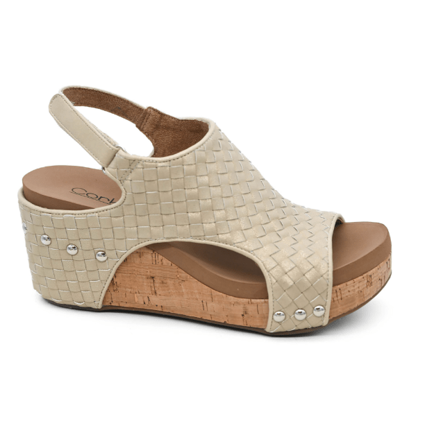 Corkys Carley Wedges - Gold Woven - Mercantile213