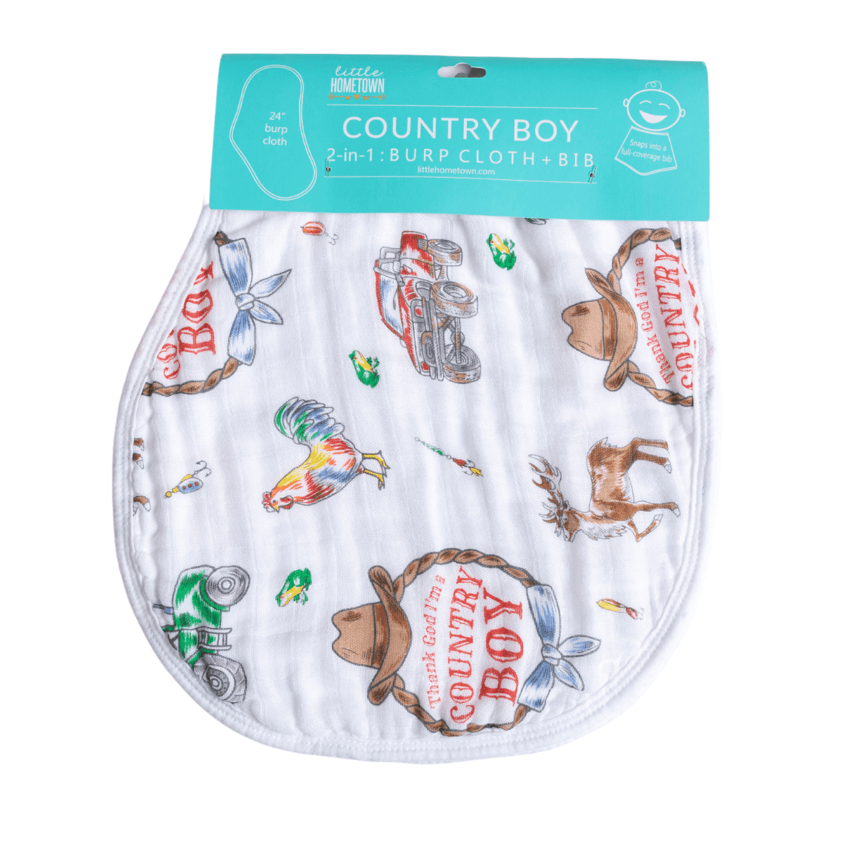 Country Boy 2 in 1 Burp Cloth and Bib Combo - Mercantile213