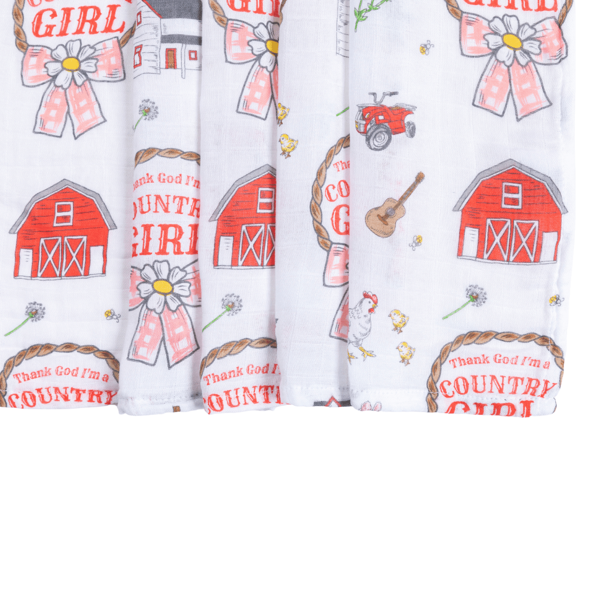 Country Girl Muslin Swaddle Receiving Blanket - Mercantile213