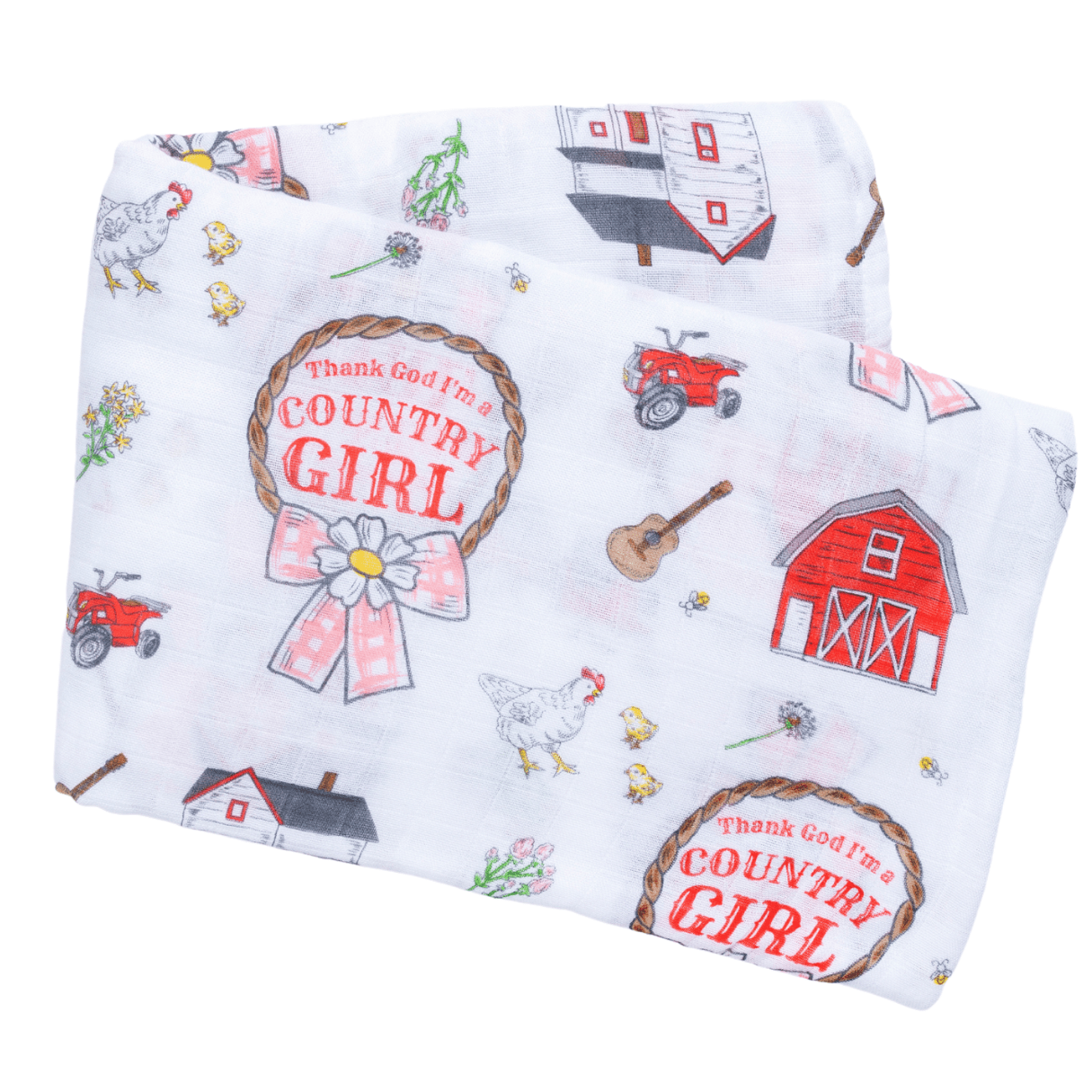 Country Girl Muslin Swaddle Receiving Blanket - Mercantile213