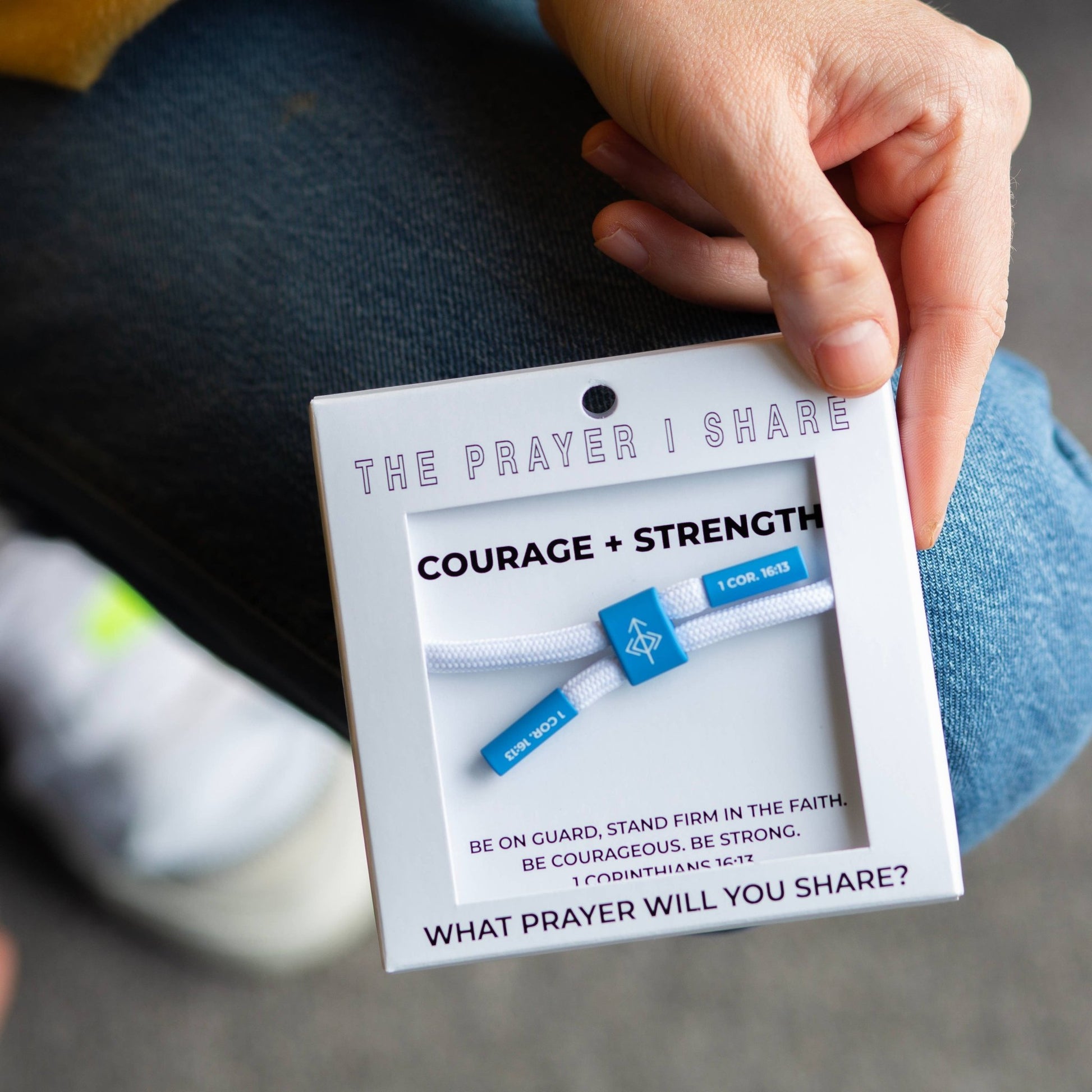 COURAGE + STRENGTH Bracelet, Christian Cord Bracelet - Mercantile213