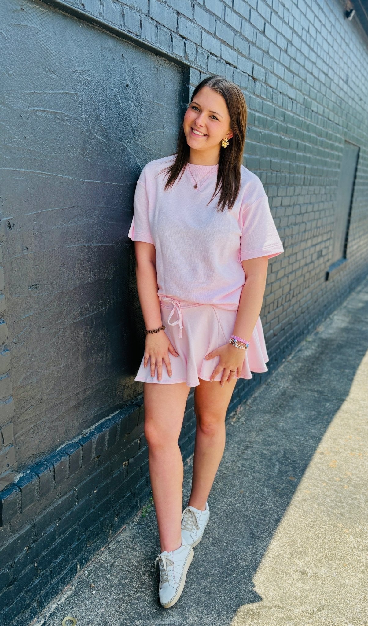 Crew Neck SS Top - Lt. Pink - Mercantile213