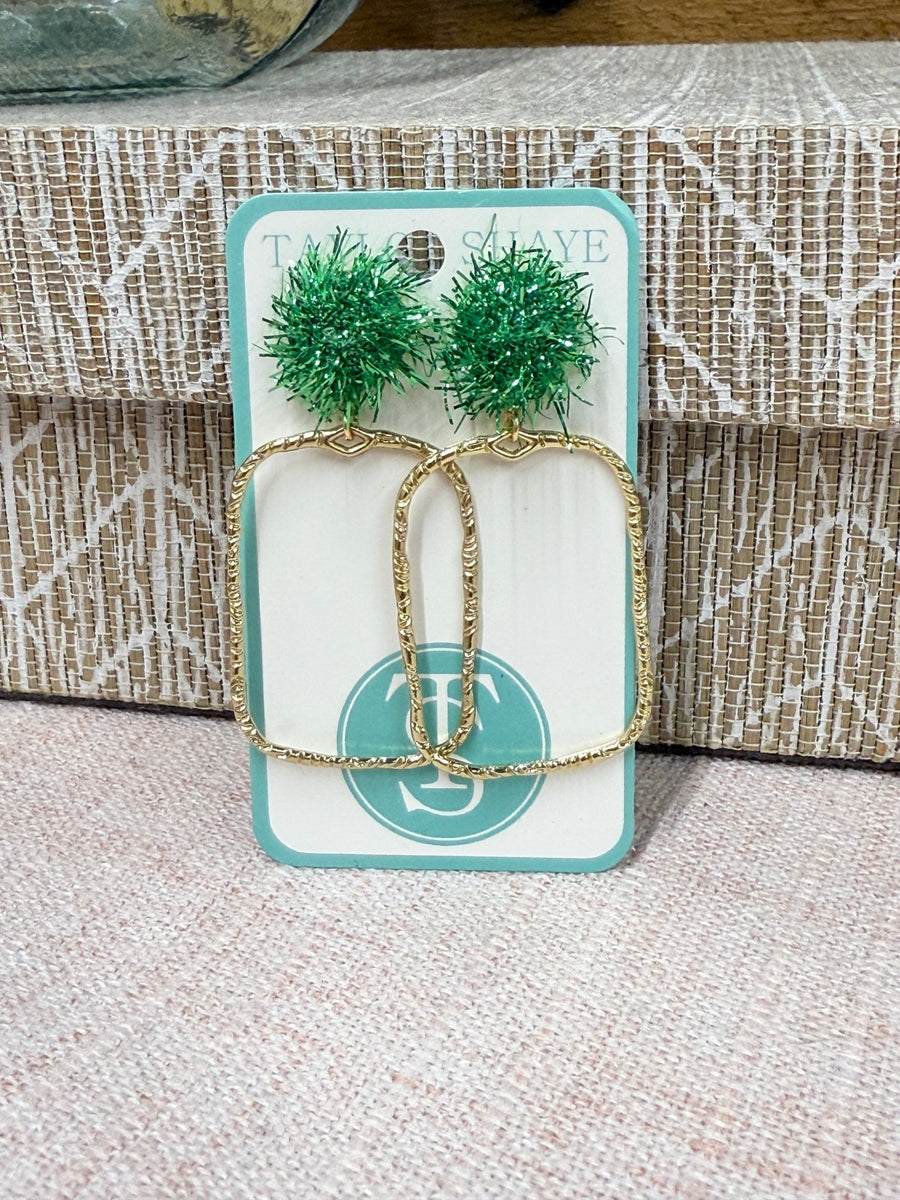 Darla Hoops: Green / Rectangle - Mercantile213