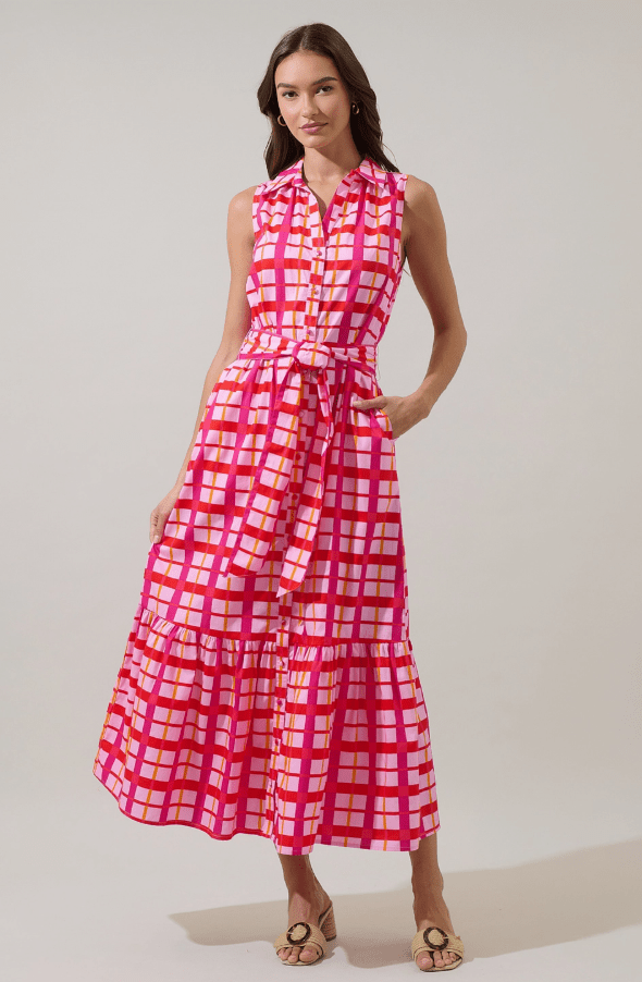 Darvy Checkered Maxi Dress - Mercantile213