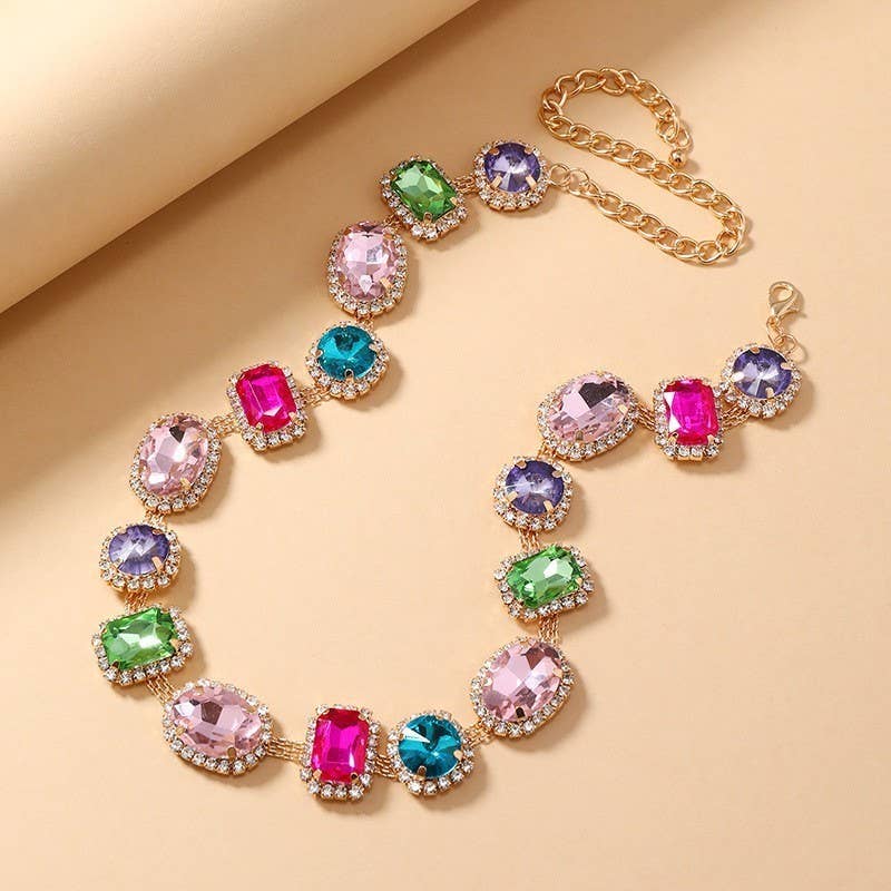 Colorful Gemstone Statement Necklace