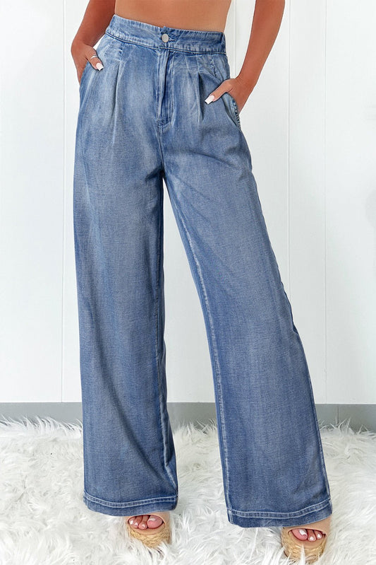 Dusk Blue Wide Leg Jeans - Mercantile213