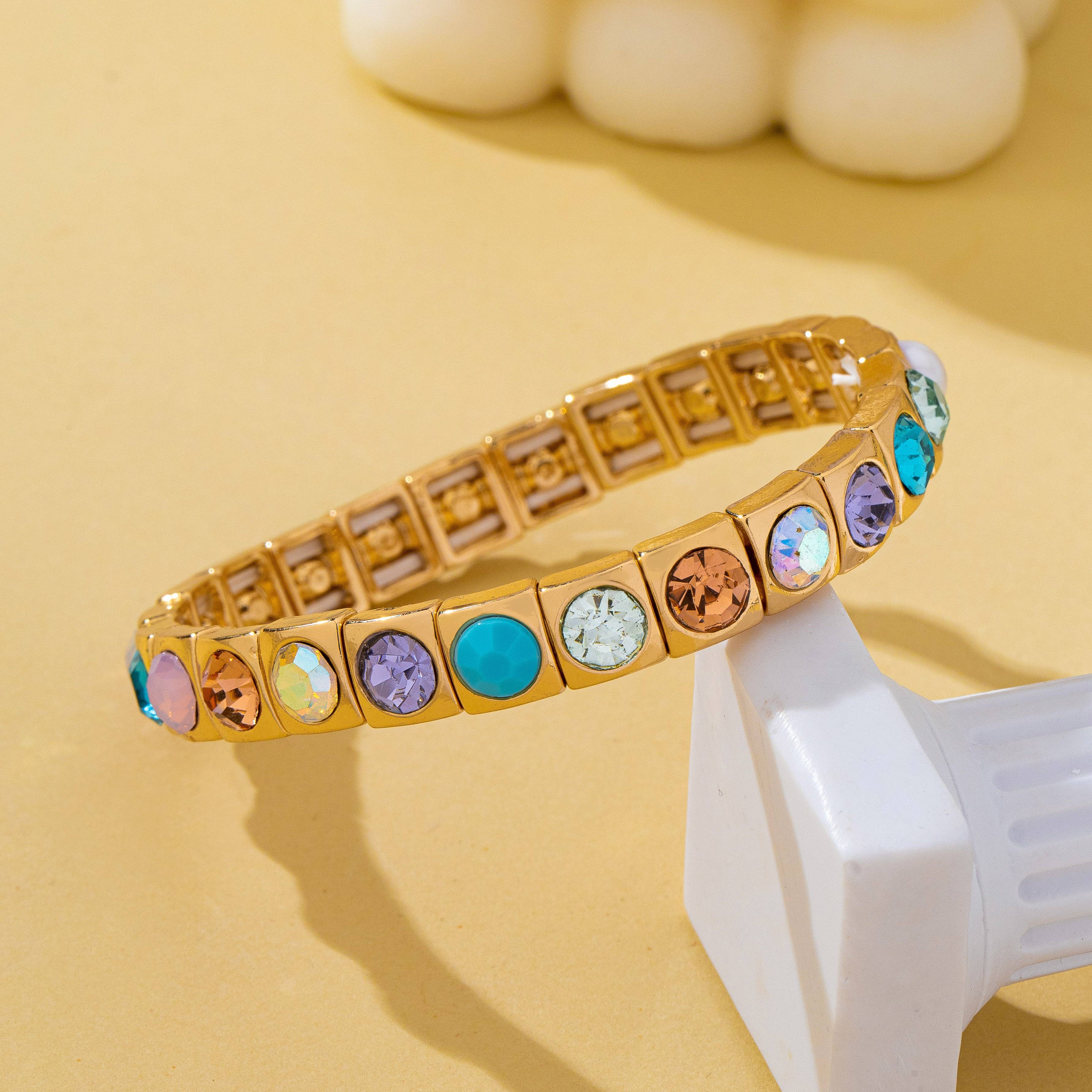 Colorful Gemstones Stretch Bracelet
