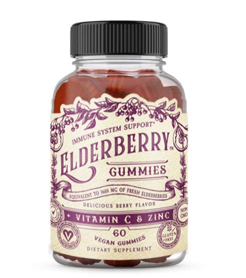 Elderberry Gummies with Zinc + Vitamin C - 60 CT - Mercantile213