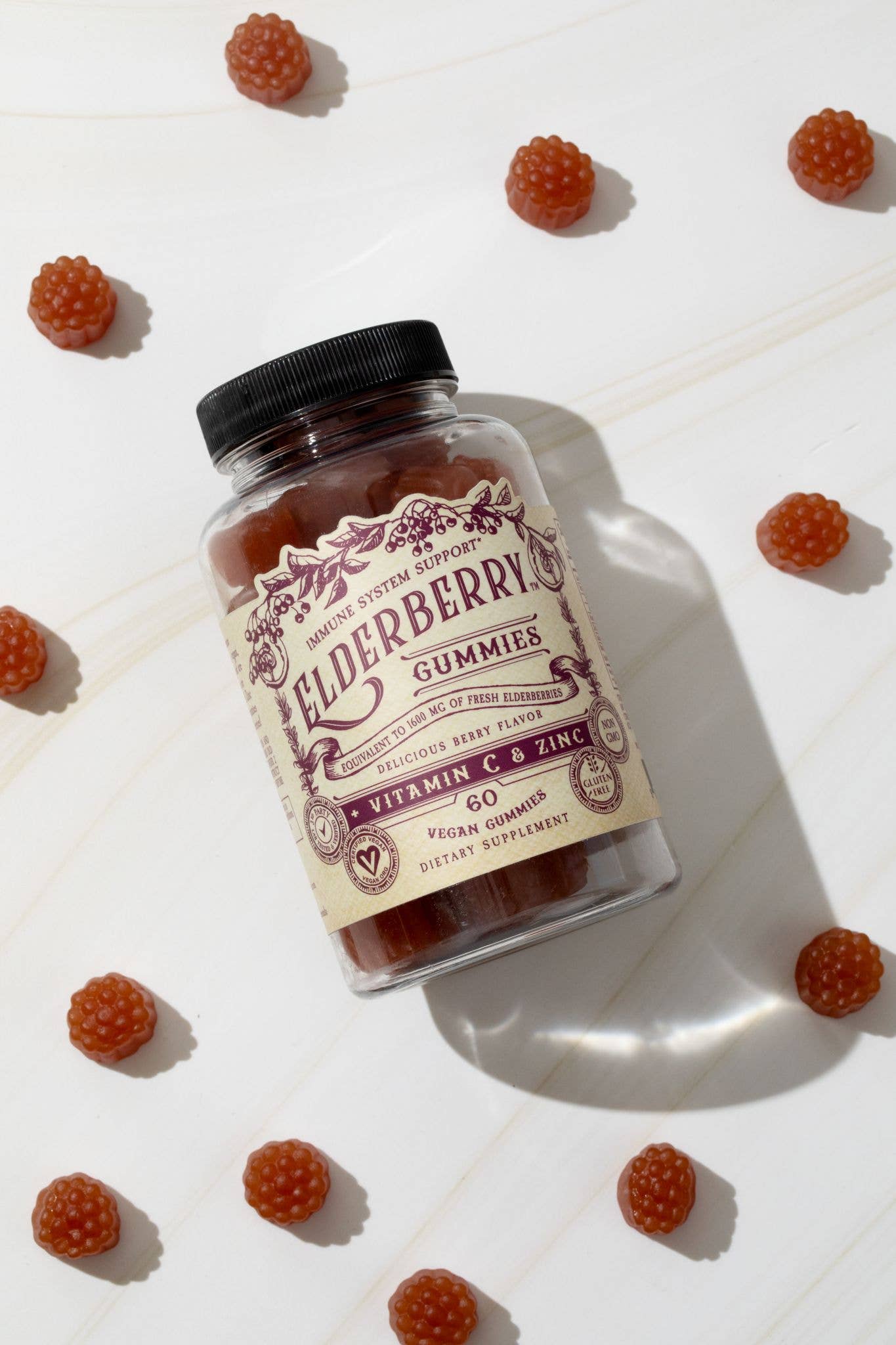 Elderberry Gummies with Zinc + Vitamin C - 60 CT - Mercantile213