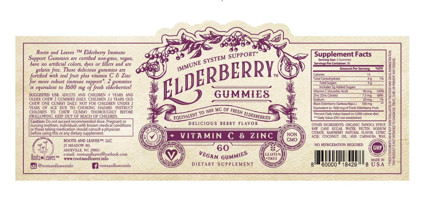 Elderberry Gummies with Zinc + Vitamin C - 60 CT - Mercantile213