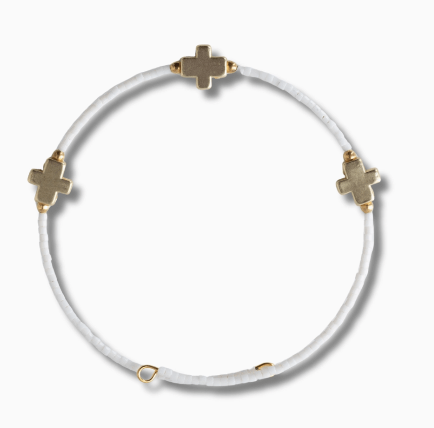 Faithful Bangle Bracelet - White - Mercantile213