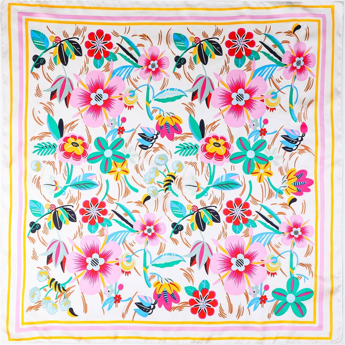 Silk Bandana Scarf- Colorful Floral