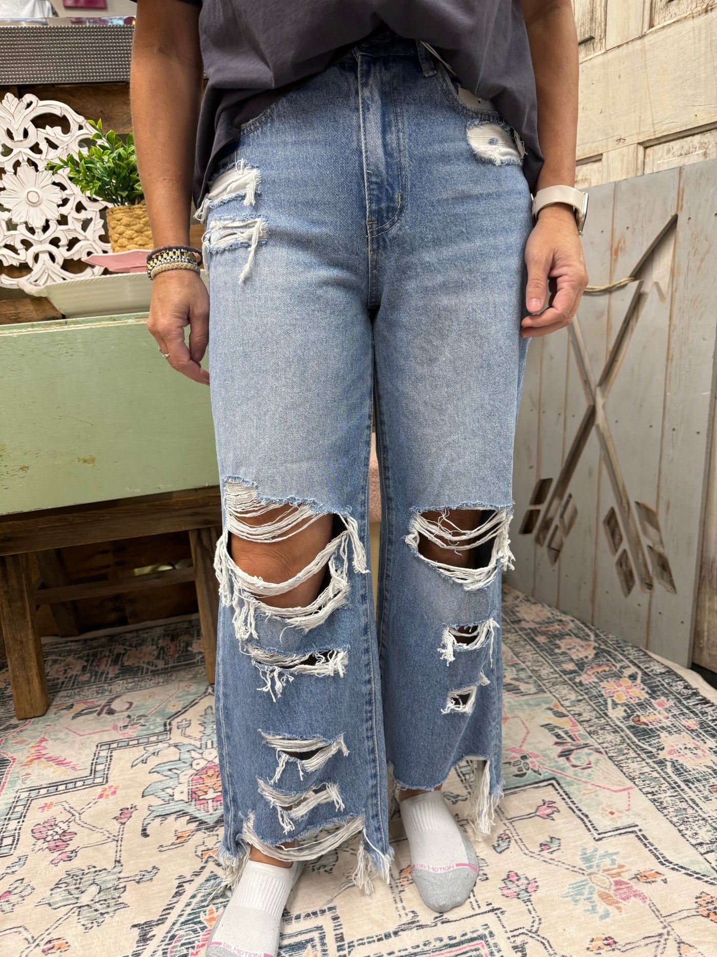 Flying Monkey Distressed Wide Leg - F4651 - Mercantile213