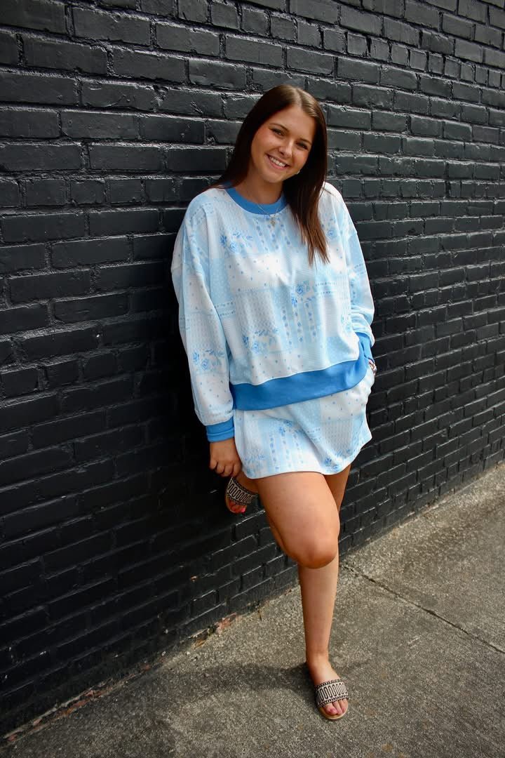 Get Comfy Set - Blue Patchwork - Mercantile213
