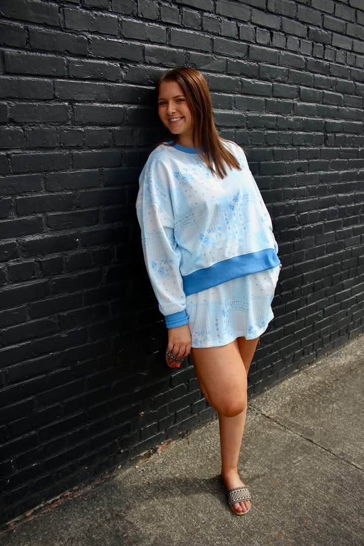 Get Comfy Set - Blue Patchwork - Mercantile213
