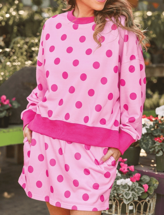 Get Comfy Set - Pink Polka Dot - Mercantile213
