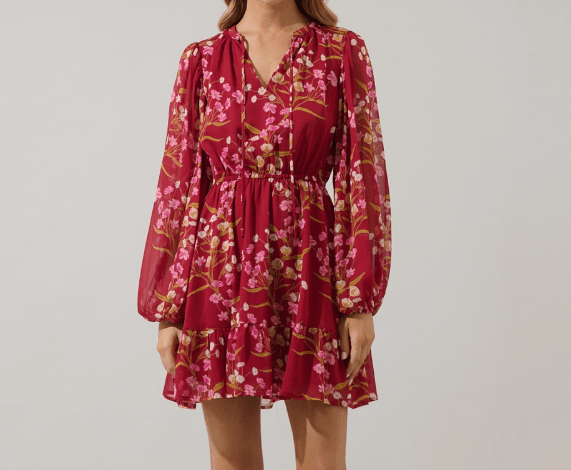 Ginnie Balloon Sleeve Mini Dress - Mercantile213