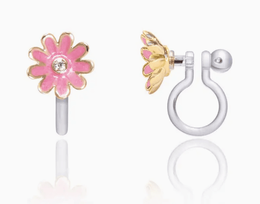 Girl Nation Clip - On Earrings - Pink Daisy - Mercantile213
