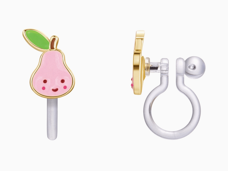 Girl Nation Clip - On Earrings - Pink Pear - Mercantile213