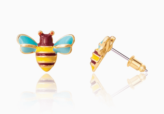 Girl Nation Stud Earrings - Buzzing Bee - Mercantile213