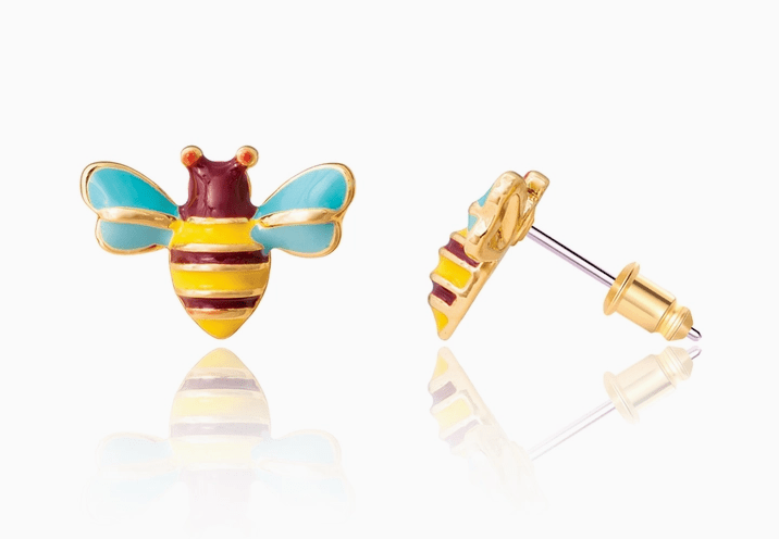 Girl Nation Stud Earrings - Buzzing Bee - Mercantile213