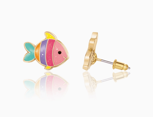 Girl Nation Stud Earrings - Rainbow Fish - Mercantile213