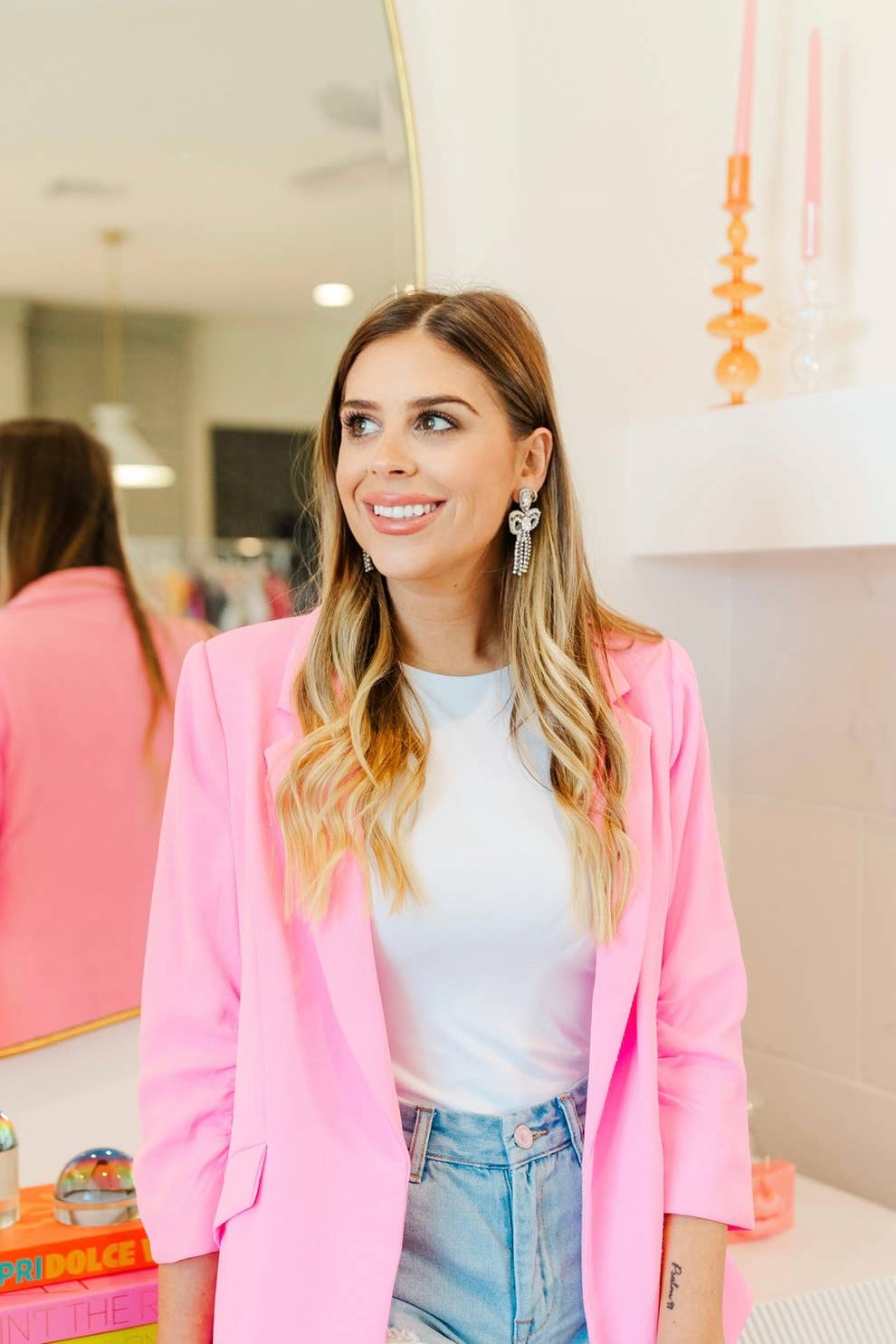 Glam Beaded Bow Drops: Rainbow - Mercantile213