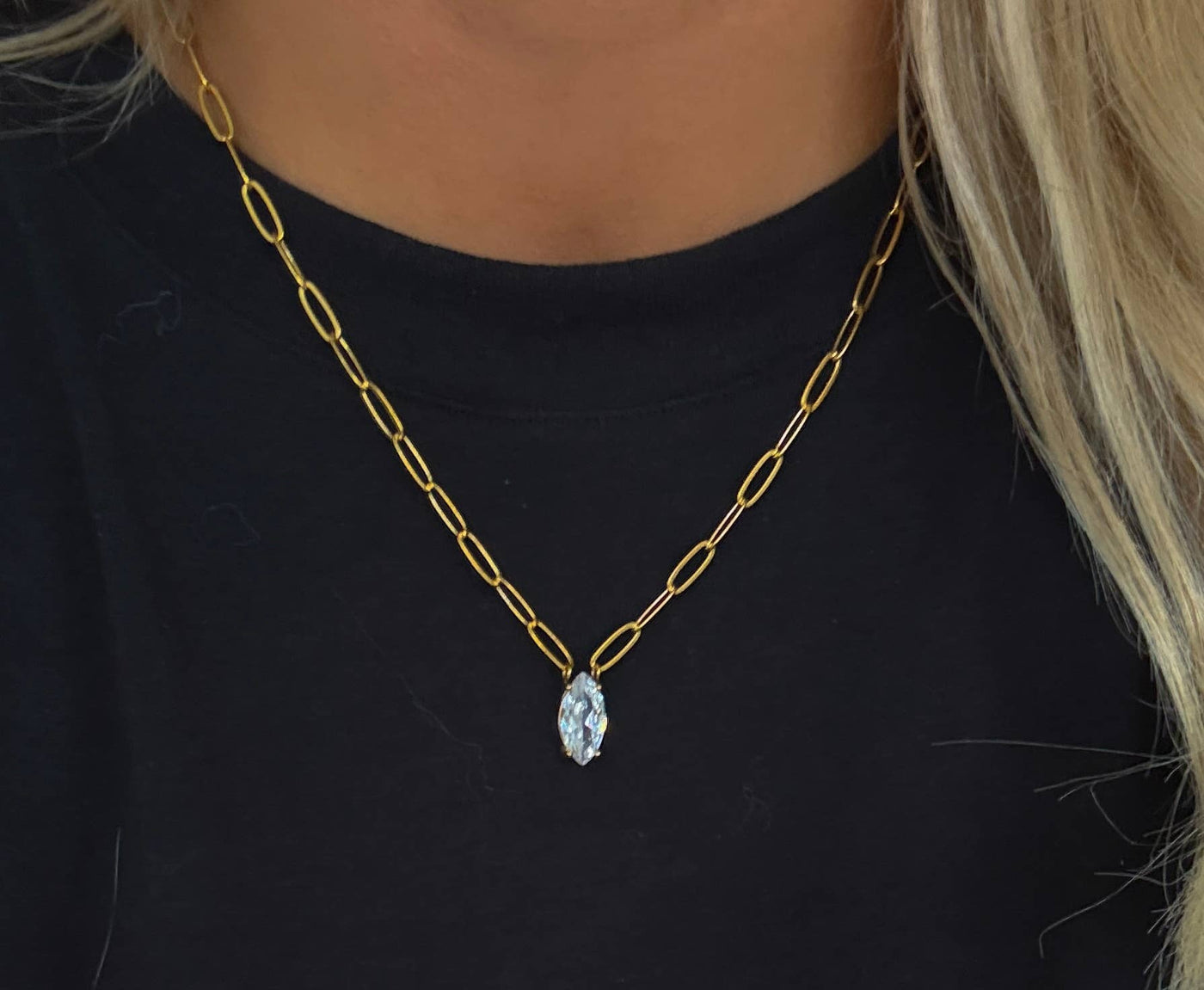 Gold & Diamond Pendant Necklace - Mercantile213