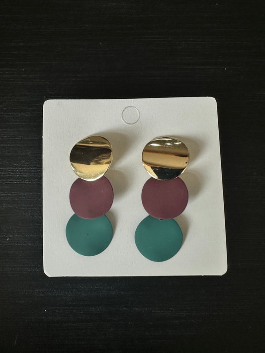 Gold/Plum/Teal Earrings - Mercantile213