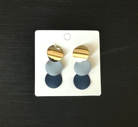 Gold/Sky/Navy Earrings - Mercantile213