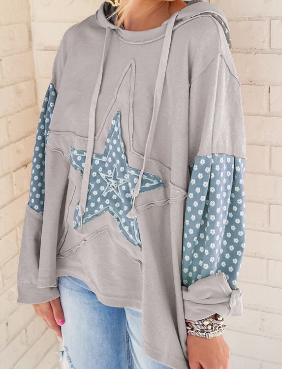 Gray/Blue Star Top - Mercantile213