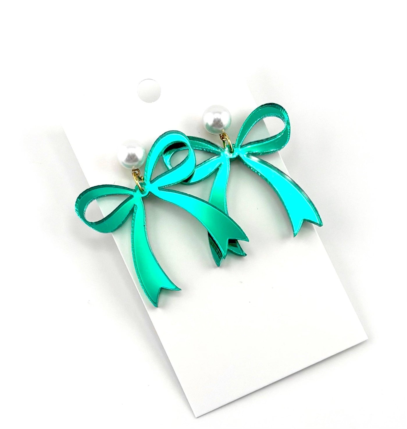 Green Bow Earrings - Mercantile213