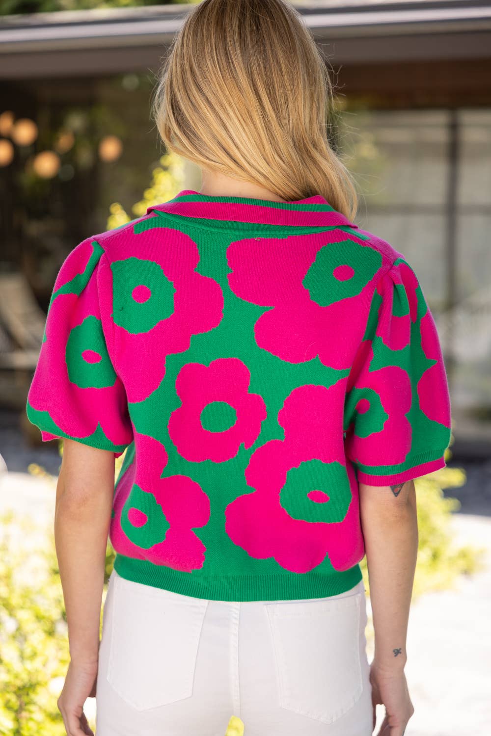 Green/Pink Floral Sweater - Mercantile213