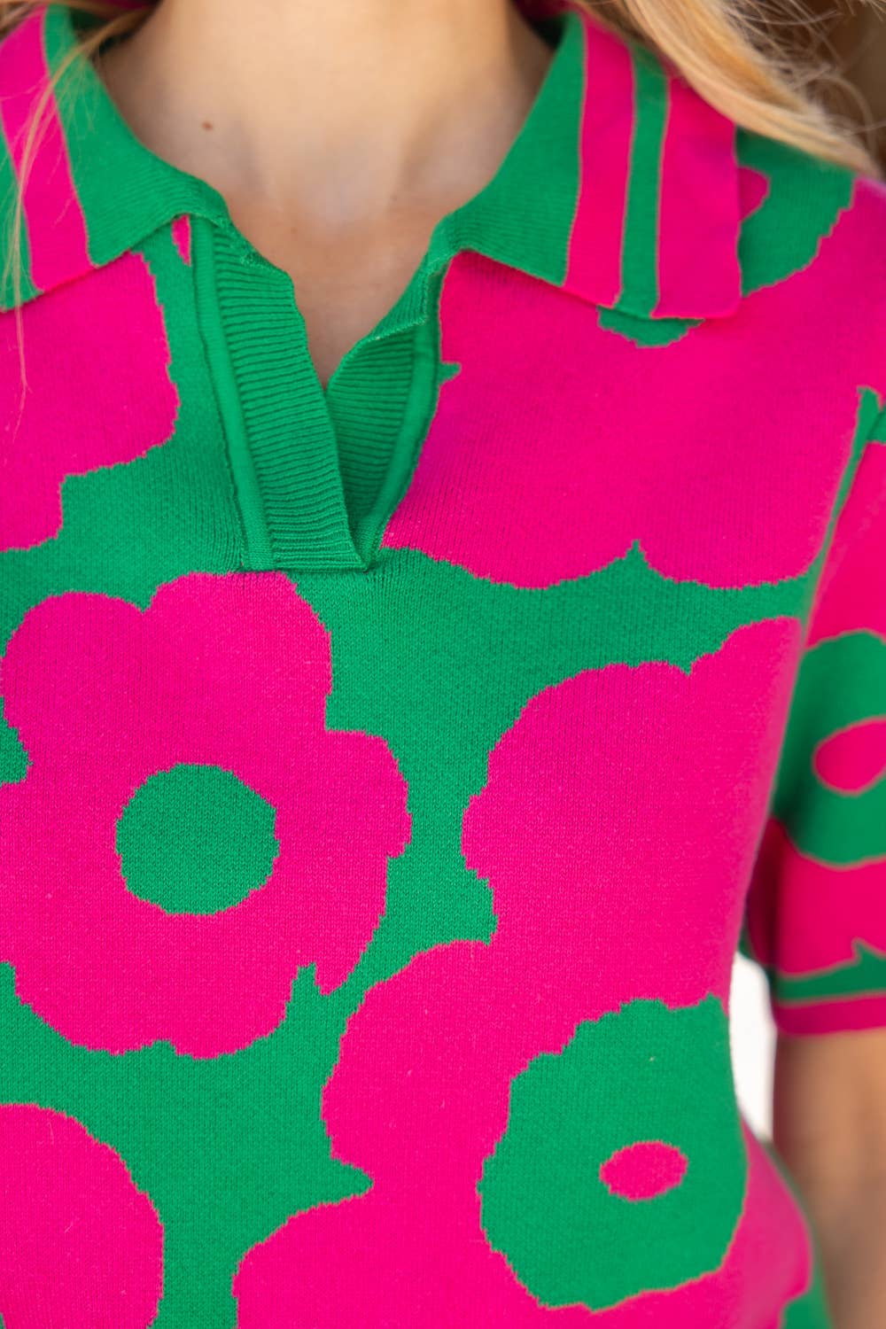 Green/Pink Floral Sweater - Mercantile213