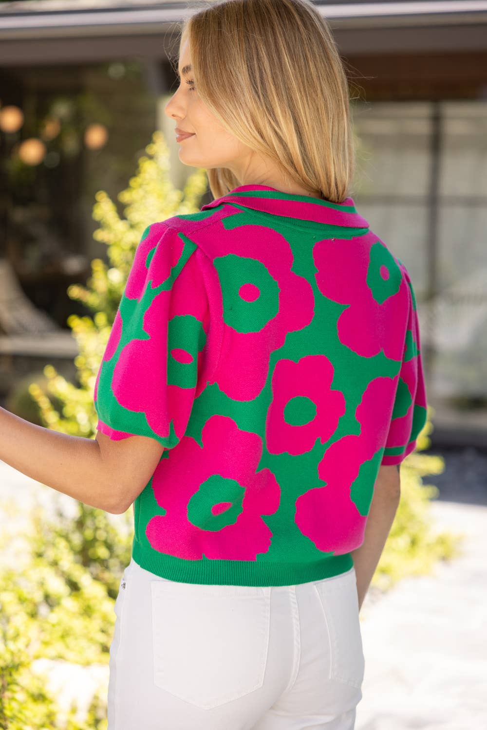 Green/Pink Floral Sweater - Mercantile213