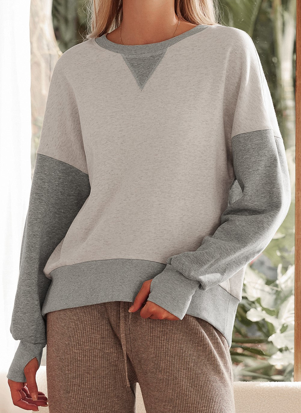 Grey Colorblock Sweatshirt - Mercantile213