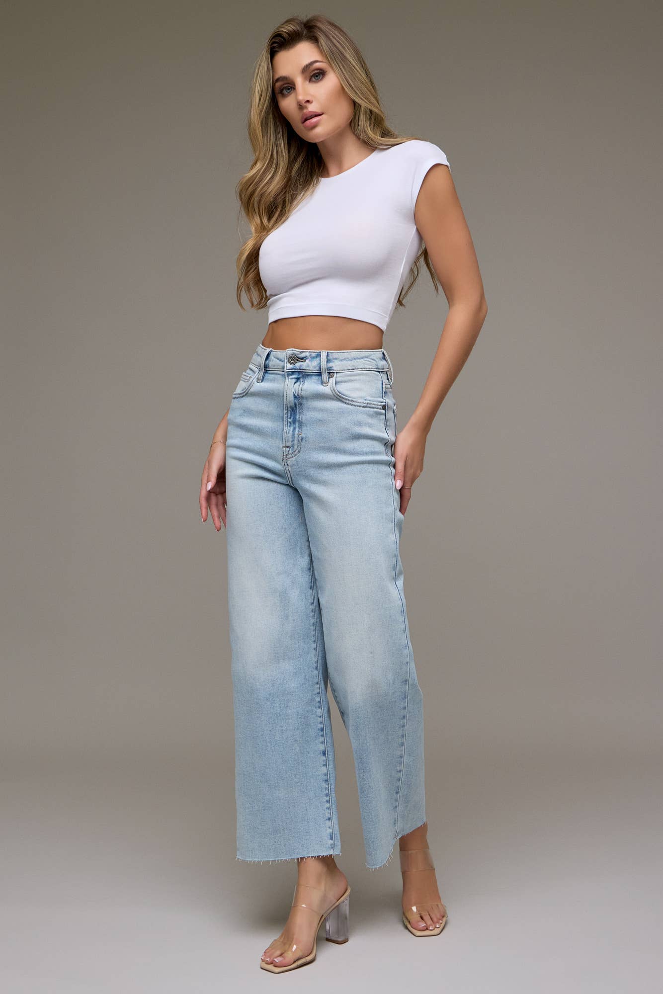 Hidden Cropped Wide Leg - HD9142C - LT - Mercantile213
